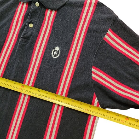 Chaps Ralph Lauren Vintage 90’s Vertical Striped Polo Shirt Size L Logo - Picture 14 of 14